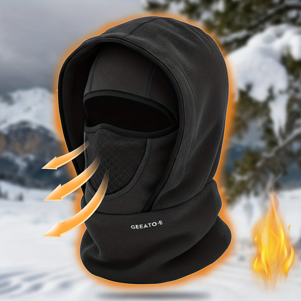 Winter Multifunctional Cold-Resistant Warm Hat, a Combination of Hood, Neck Gaiter, And Face Mask. It Features Multiple Layers of Thick Fleece for Wind Resistance And Cold Protection. This Balaclava Is Suitable for Winter Spo