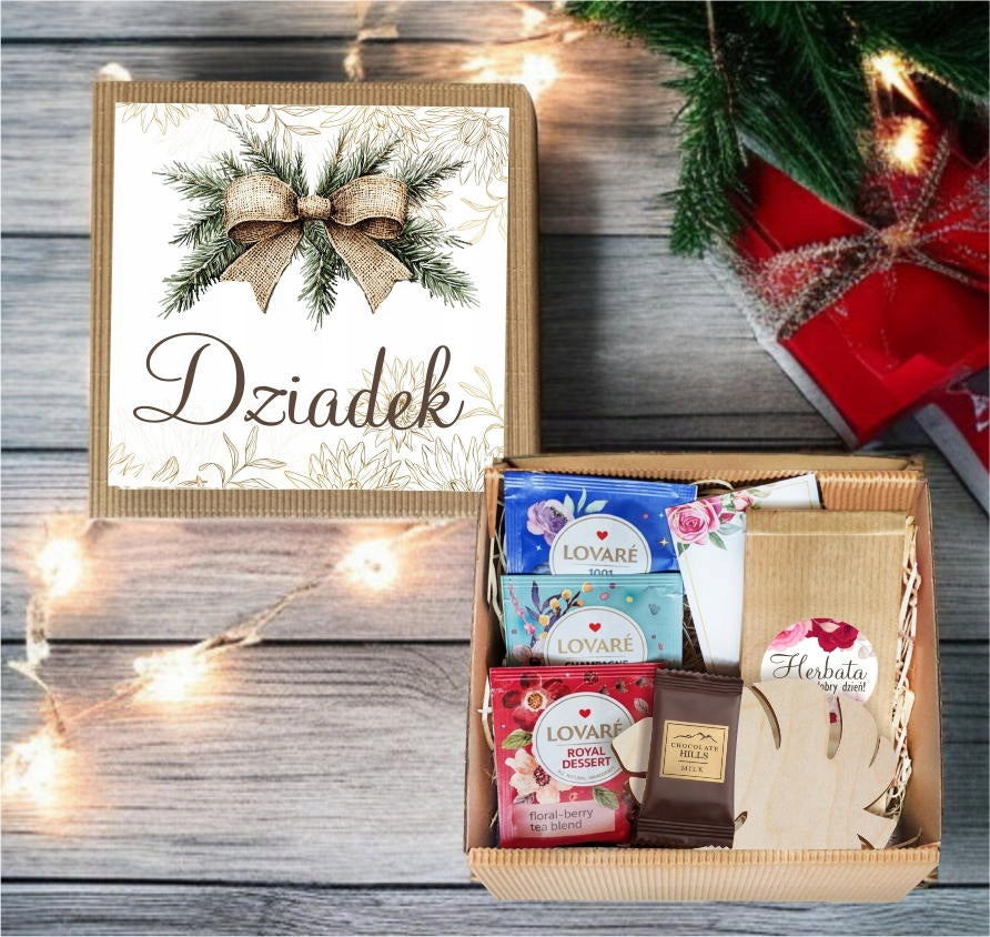 PREZENT NA DZIEŃ BABCI I DZIADKA ZESTAW KOSZ PREZENTOWY 2szt.
