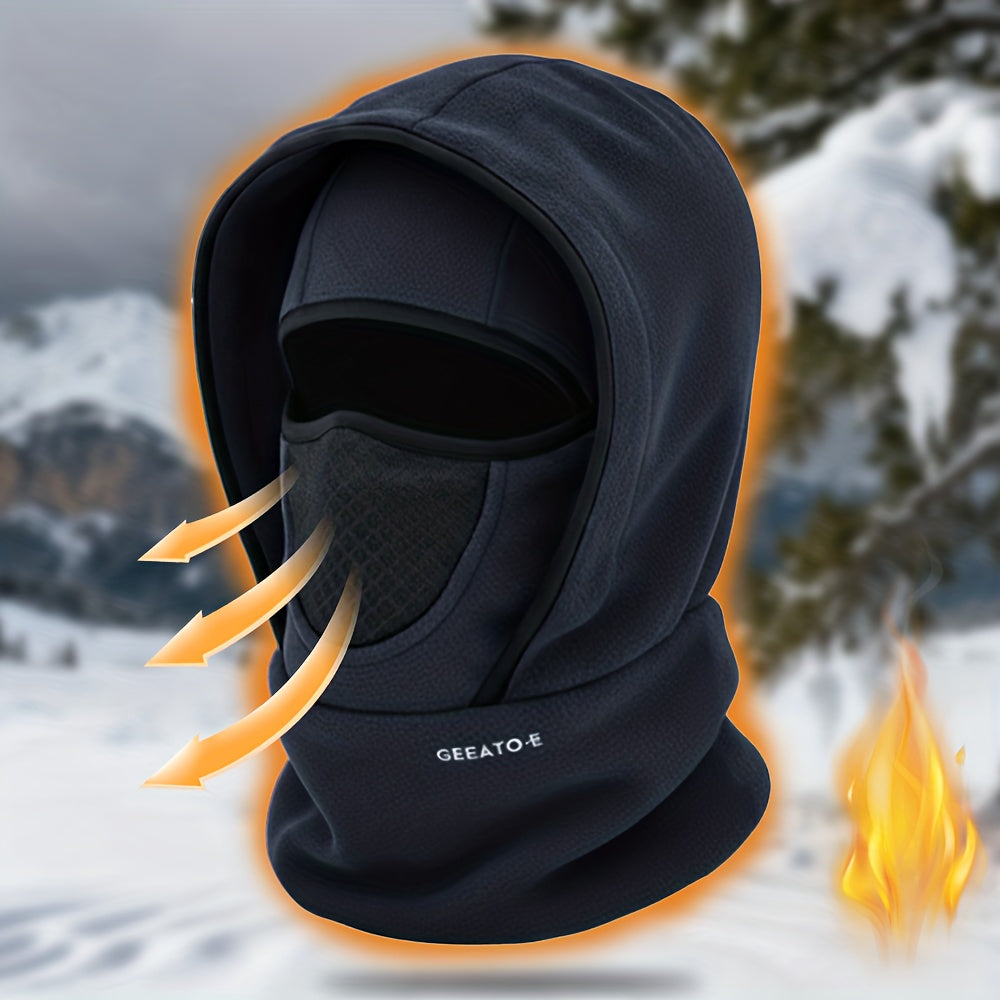 Winter Multifunctional Cold-Resistant Warm Hat, a Combination of Hood, Neck Gaiter, And Face Mask. It Features Multiple Layers of Thick Fleece for Wind Resistance And Cold Protection. This Balaclava Is Suitable for Winter Spo