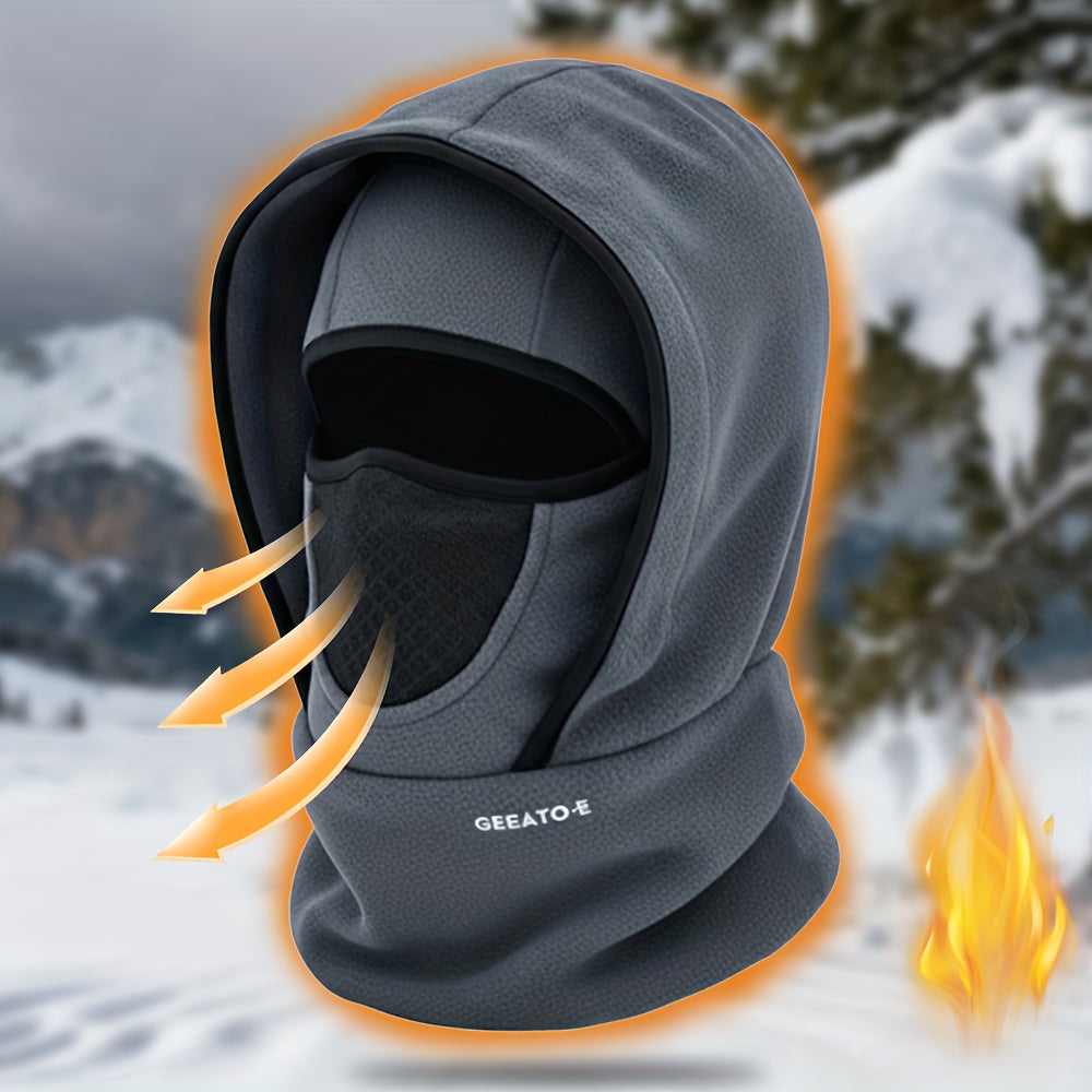 Winter Multifunctional Cold-Resistant Warm Hat, a Combination of Hood, Neck Gaiter, And Face Mask. It Features Multiple Layers of Thick Fleece for Wind Resistance And Cold Protection. This Balaclava Is Suitable for Winter Spo